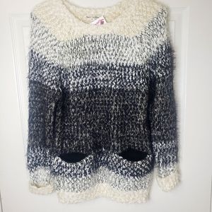 Bear Dance Eyelash Knit Sweater pockets medium